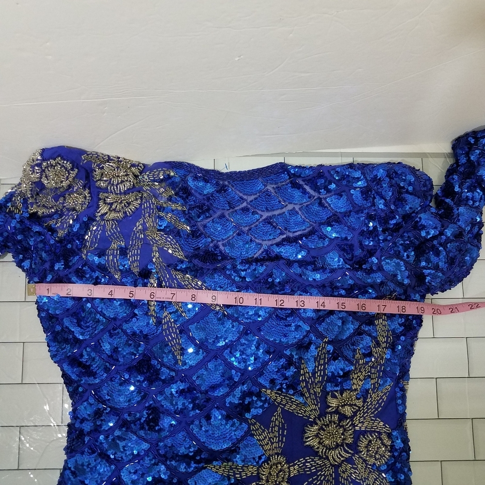 Alyce Designs Blue Sequin Top 16 - Picture 6 of 11